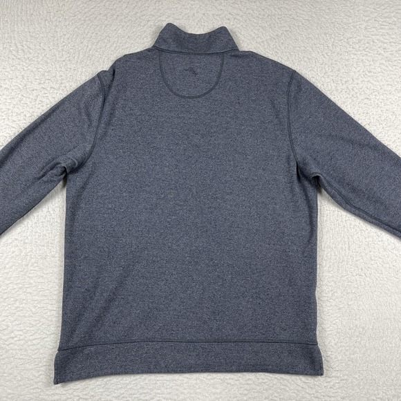Tommy Bahama Pullover Mens Medium Blue‎ Reversible 1/4 Zip Preppy Golf Workwear - Picture 9 of 15